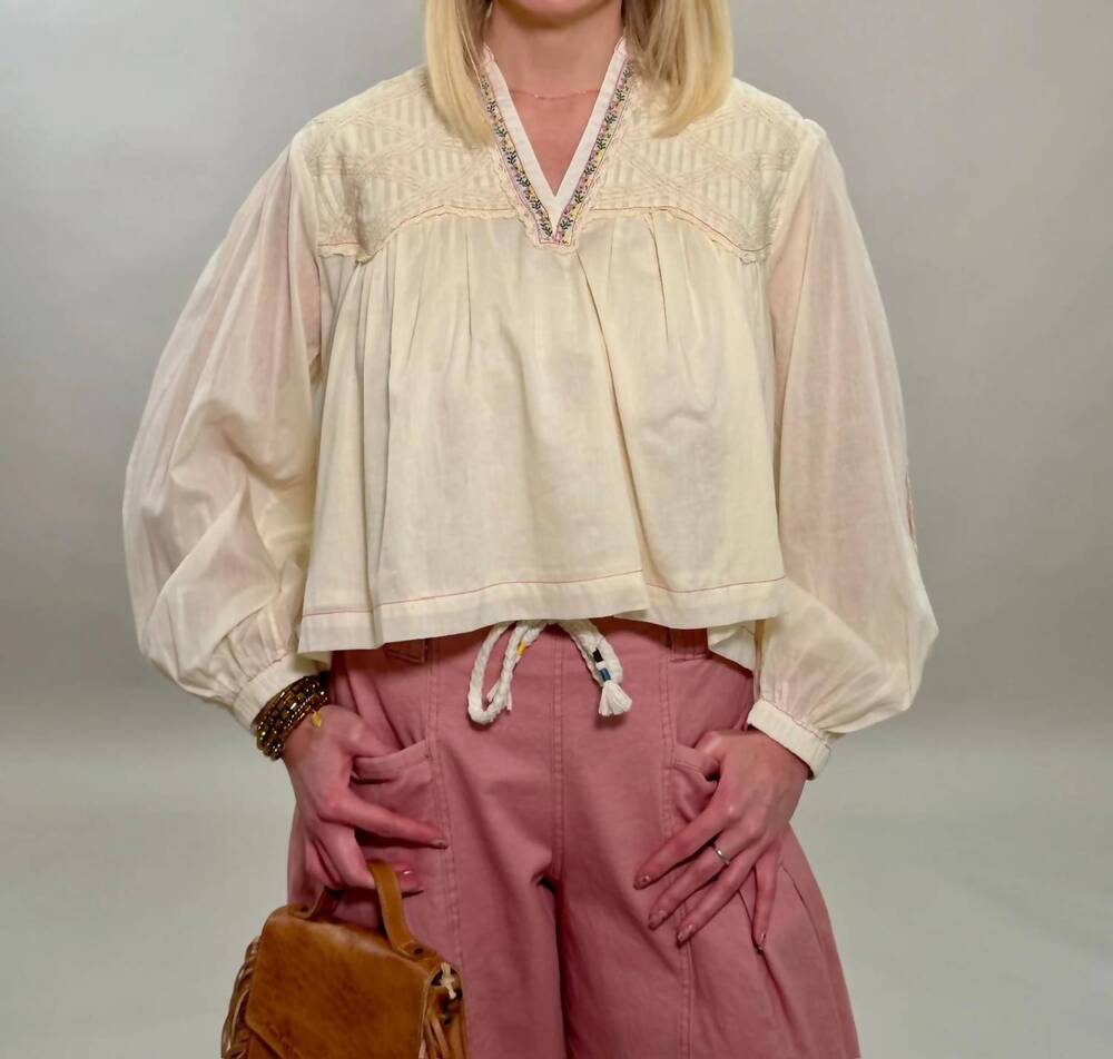 NEW MAHILA heirloom grace blouse in cream